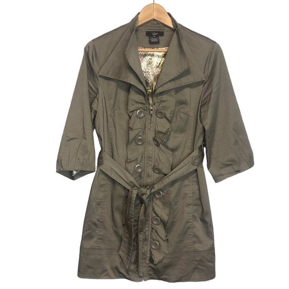Luii Belted Single Breasted Mid Length Trench Coat, size M
